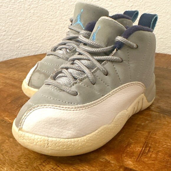 Jordan 12 Retro Shoes University Blue Wolf Gray - Picture 1 of 10